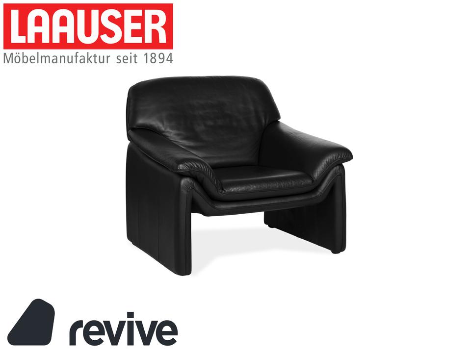 Laauser Atlanta Leder Sessel Schwarz