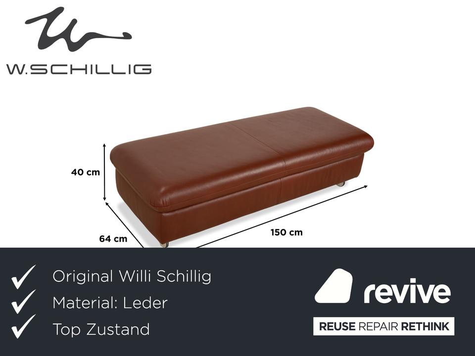 Willi Schillig Taoo Leder Hocker Braun Rot Staufach – Bild 2