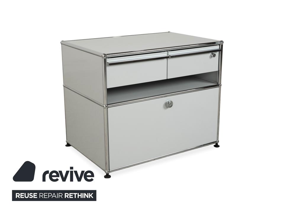 USM Haller Metall Sideboard Hellgrau Hellblau Reinweiß Schublade – Bild 3