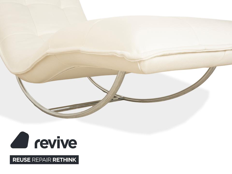 Willi Schillig Woow Leder Liege Weiß Creme Beige Wiegeliege – Bild 4