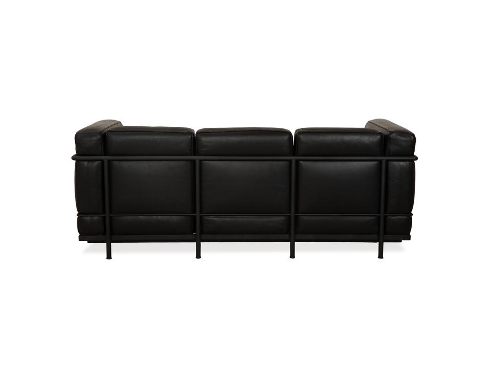 Cassina LC 2 Leder Dreisitzer Schwarz Sofa Couch – Bild 14