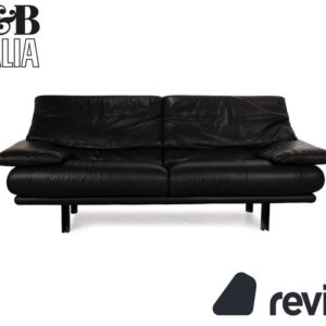 B&B Italia Alanda Leder Zweisitzer Schwarz Sofa Couch