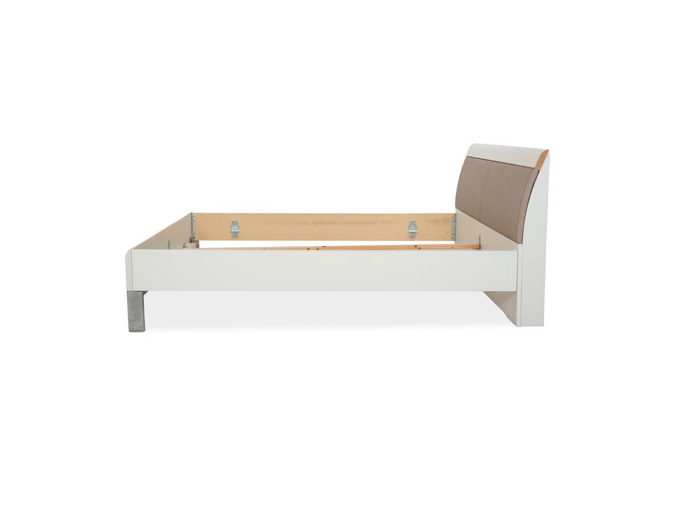 Musterring Holz Leder Bett Beige – Bild 12