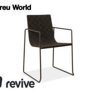 Andreu World Trenza Metall Stuhl Schwarz Dunkebraun Outdoor