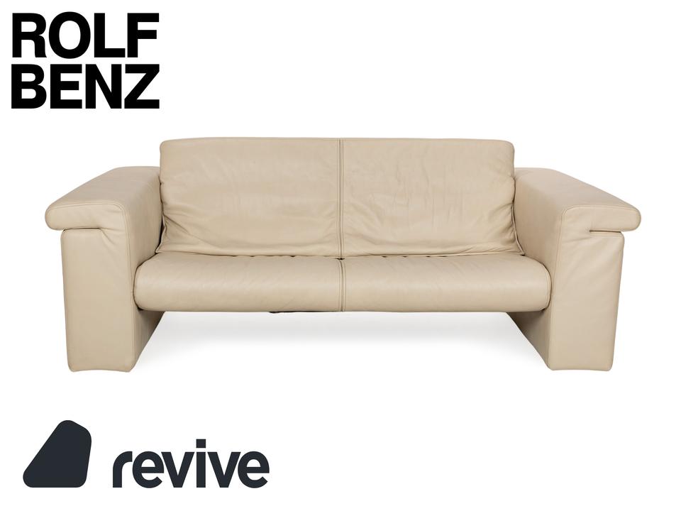 Rolf Benz 6800 Leder Zweisitzer Creme Sofa Couch
