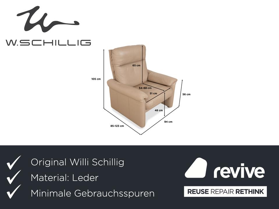 Willi Schillig Ergoline Leder Sessel Creme Beige manuelle – Bild 2