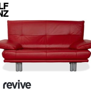 Rolf Benz BMP 418 Leder Zweisitzer Rot Sofa Couch
