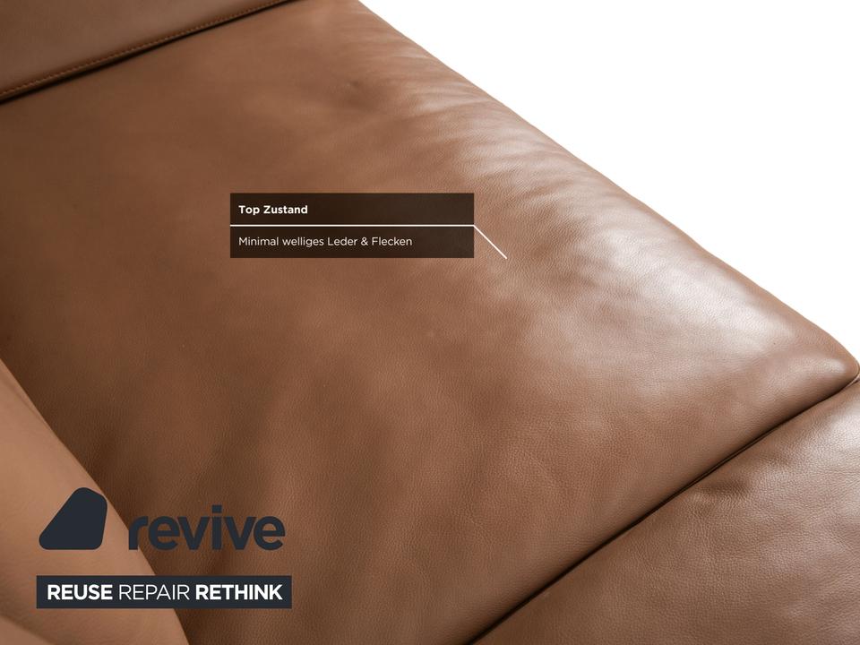 Musterring Leder Dreisitzer Braun Taupe Sofa Couch manuelle – Bild 8