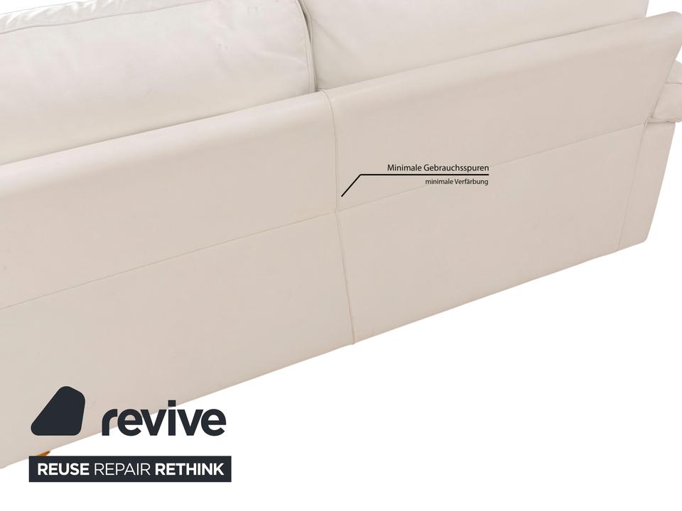 Poltrona Frau Petronio Leder Sofa Garnitur Weiß Sofa Couch – Bild 8