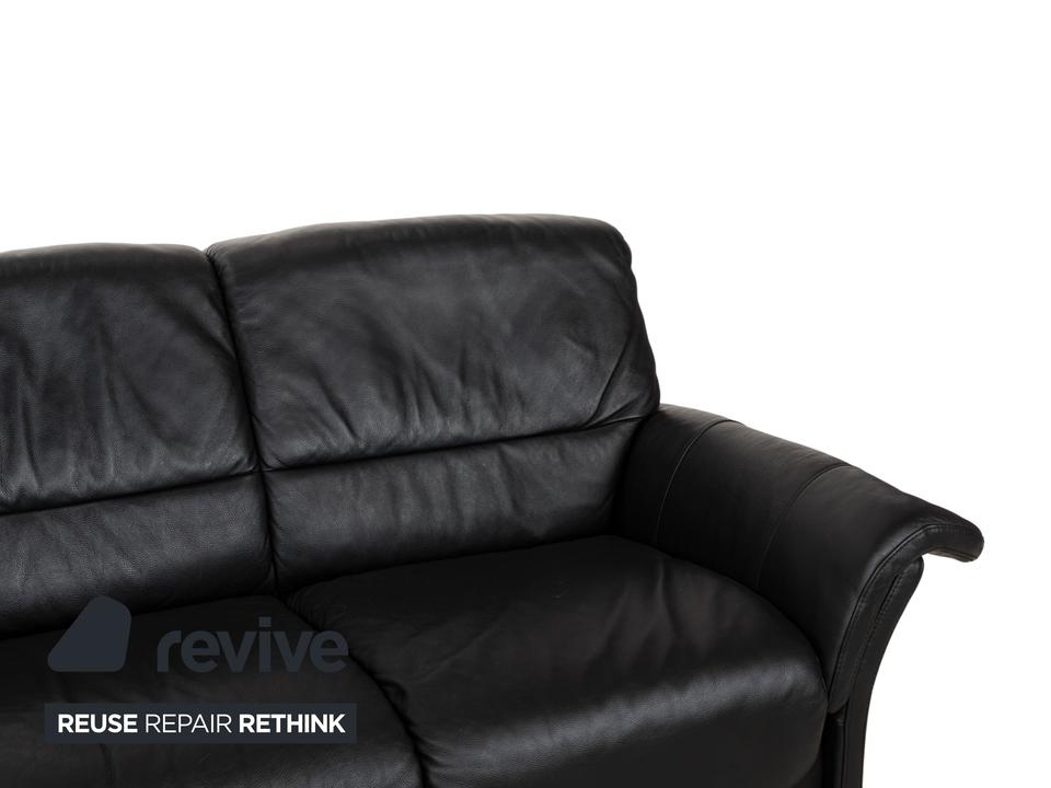 Stressless Leder Dreisitzer Schwarz Sofa Couch – Bild 6
