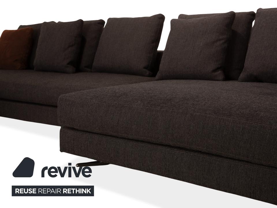 Minotti White Stoff Ecksofa Grau Sofa Couch – Bild 5