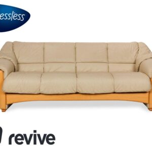 Stressless Oslo Leder Dreisitzer Beige Sofa Couch