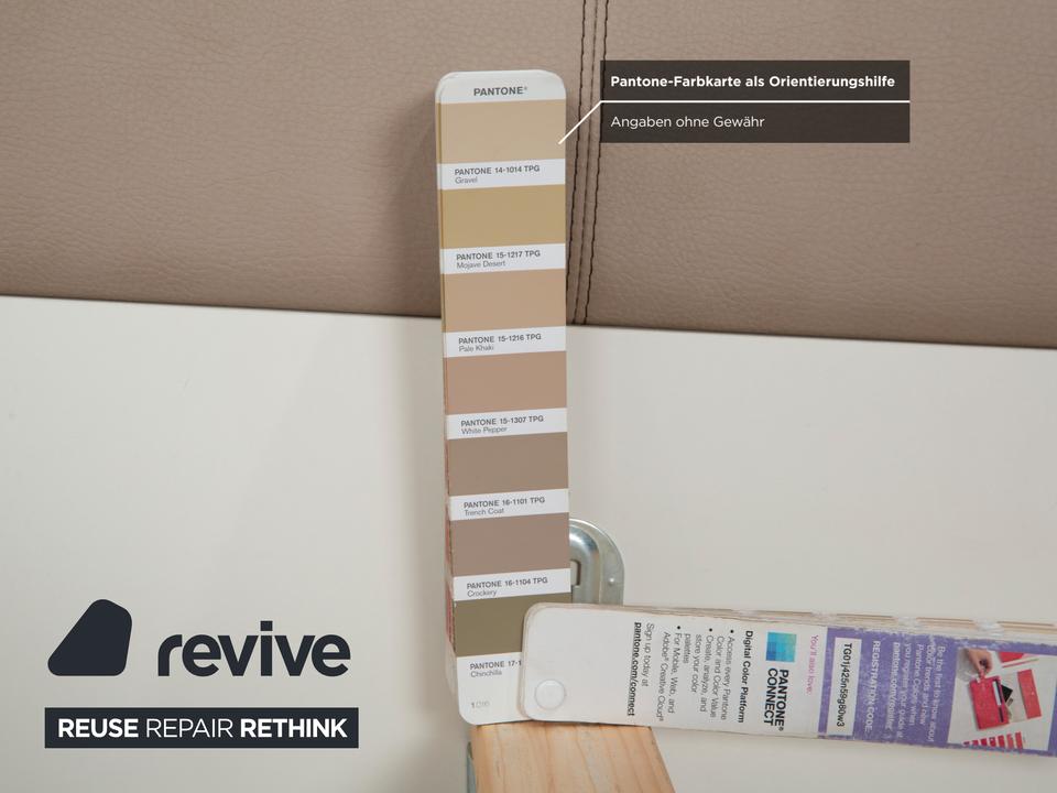 Musterring Holz Leder Bett Beige – Bild 9