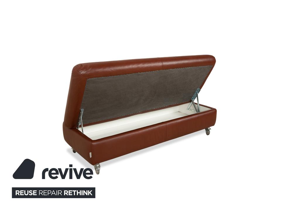 Willi Schillig Taoo Leder Hocker Braun Rot Staufach – Bild 4