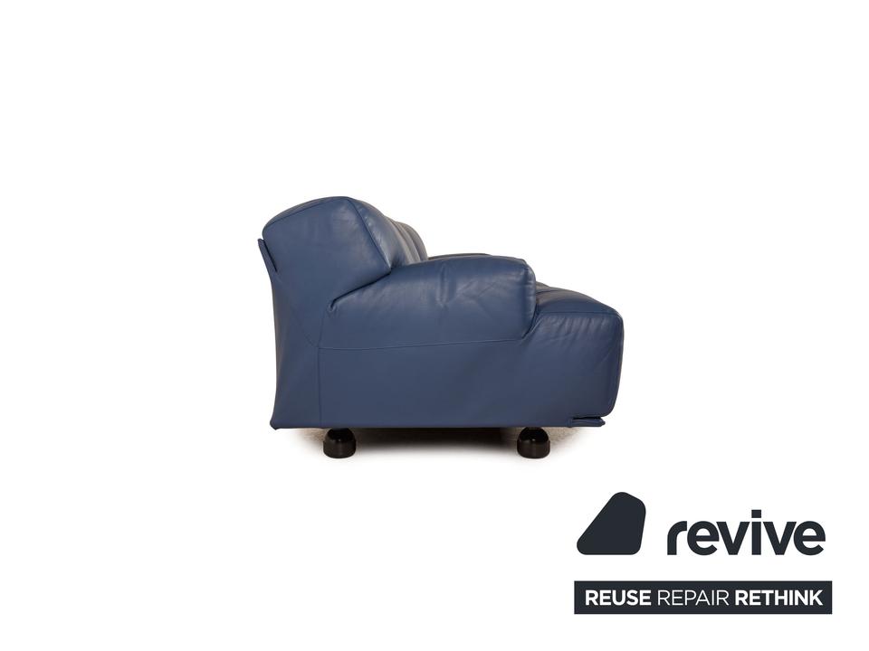 Cassina Fiandra Leder Dreisitzer Blau Sofa Couch – Bild 7