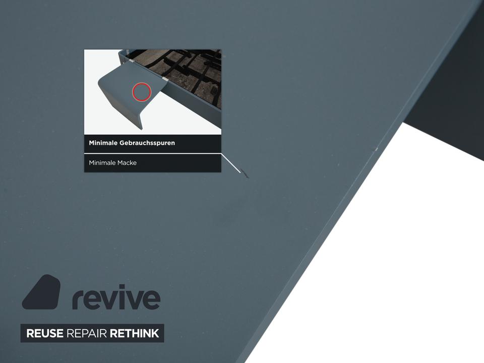 Auping Auronde 1500 Holz Bett Blau Grau Beistelltisch – Bild 10