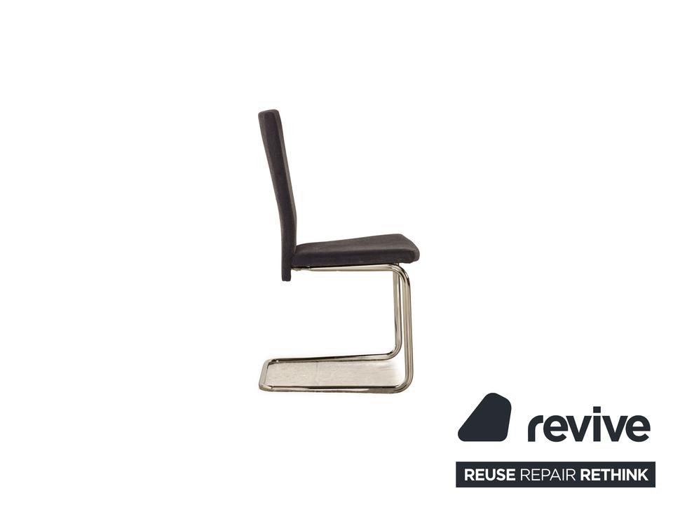 8er Garnitur Tecta B20 Stoff Stuhl Freischwinger Dunkelgrau – Bild 7