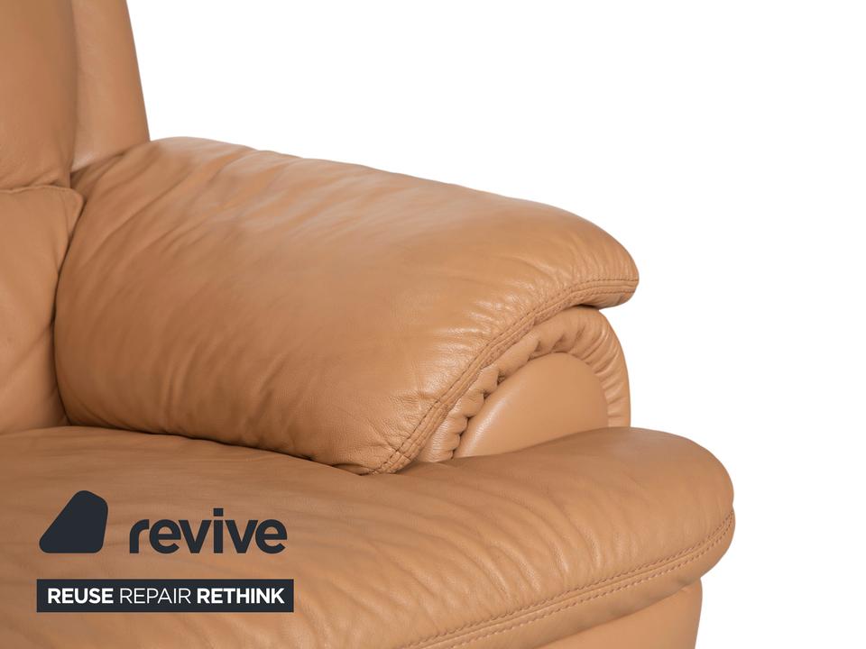 Himolla Leder Viersitzer Braun Beige Sofa Couch – Bild 3