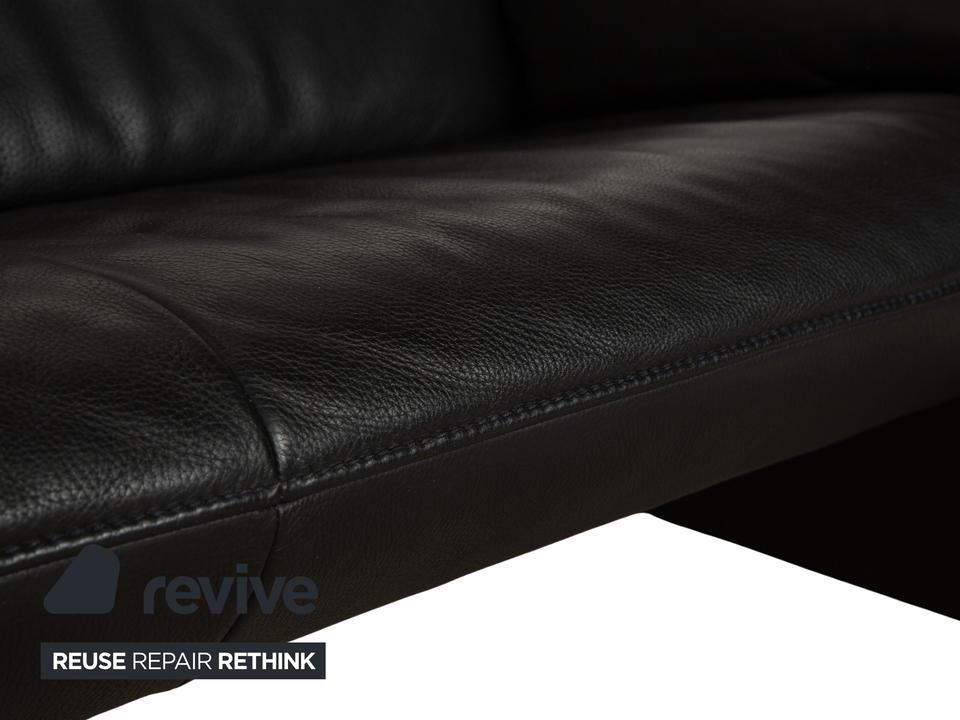 Jori Linea Leder Zweisitzer Schwarz manuelle Funktion Sofa Couch – Bild 6