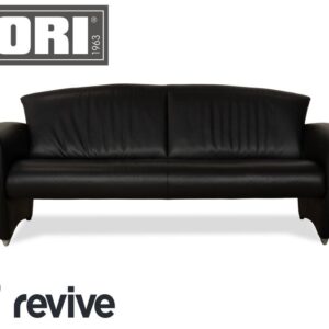 Jori JR3200 Leder Dreisitzer Schwarz Sofa Couch