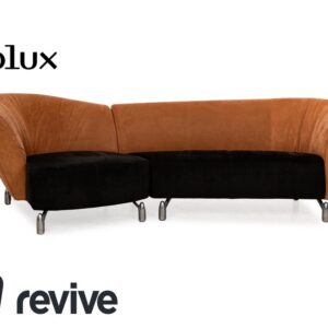 Leolux Pupilla Stoff Ecksofa Braun Schwarz Sofa Couch