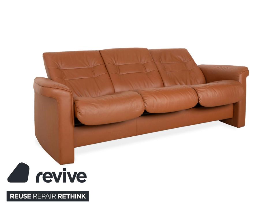 Stressless Sapphire Leder Dreisitzer Sofa Couch Braun manuelle – Bild 3