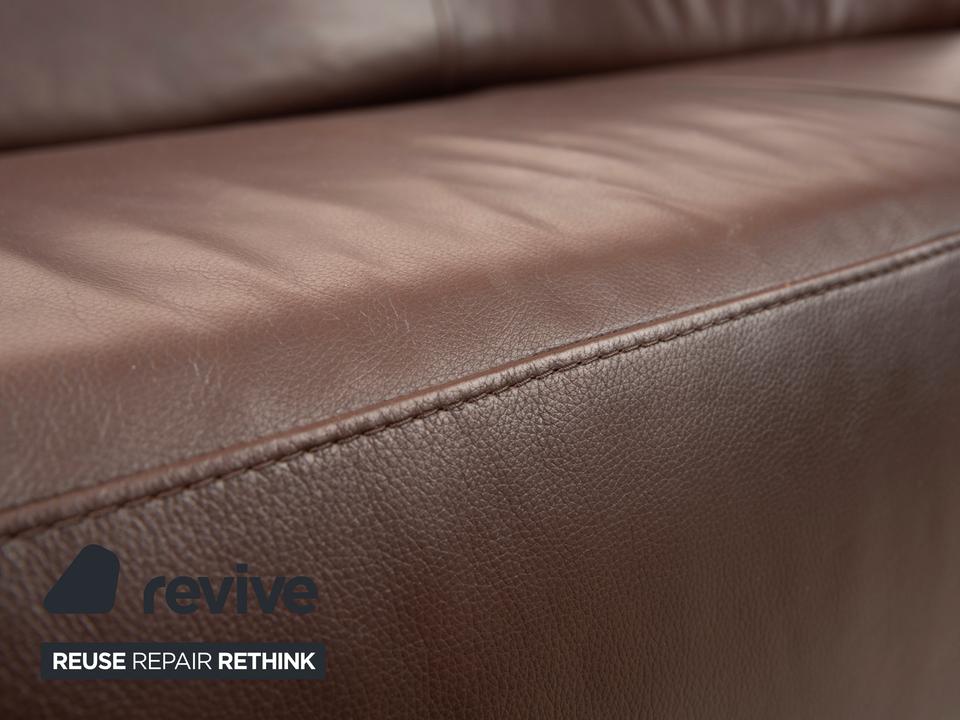 Willi Schillig Taboo Leder Dreisitzer Braun manuelle Funktion – Bild 7