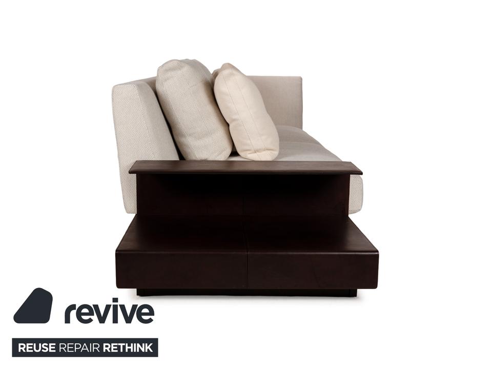 Walter Knoll Grand Suite Stoff Sofa Garnitur Creme Leder – Bild 16