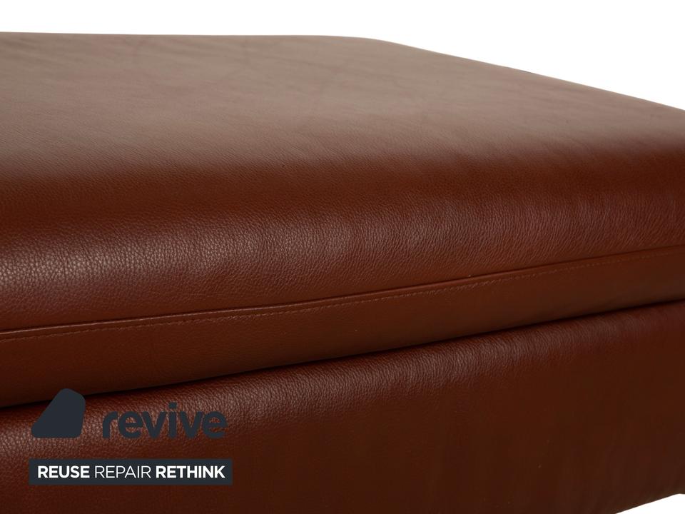 Willi Schillig Taoo Leder Hocker Braun Rot Staufach – Bild 5