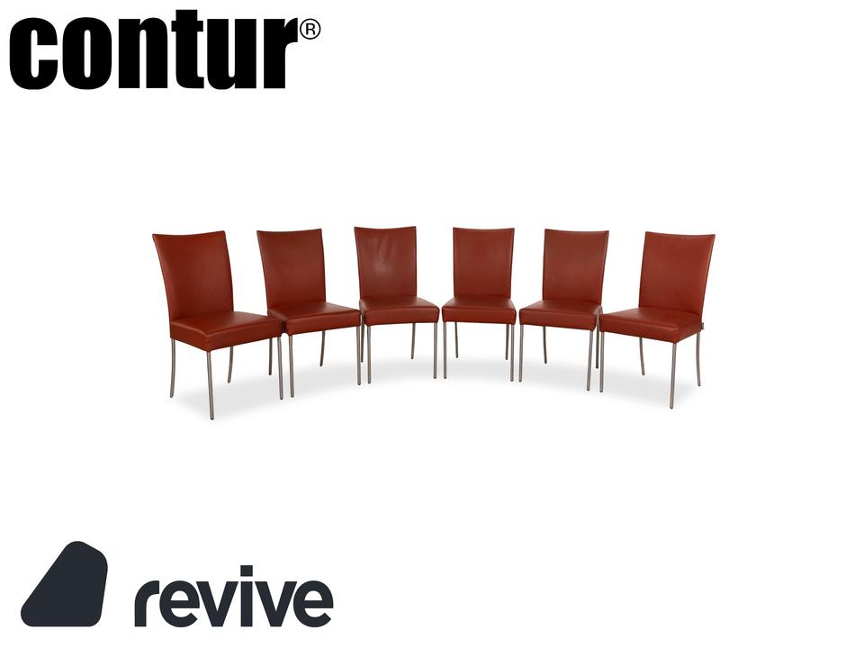 6er Garnitur Contur Penthouse Leder Stuhl Braun