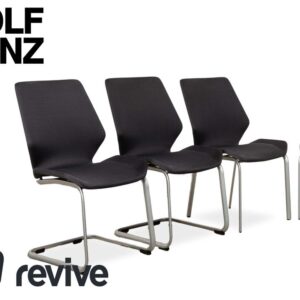 6er Garnitur Rolf Benz 610 Stoff Stuhl Grau