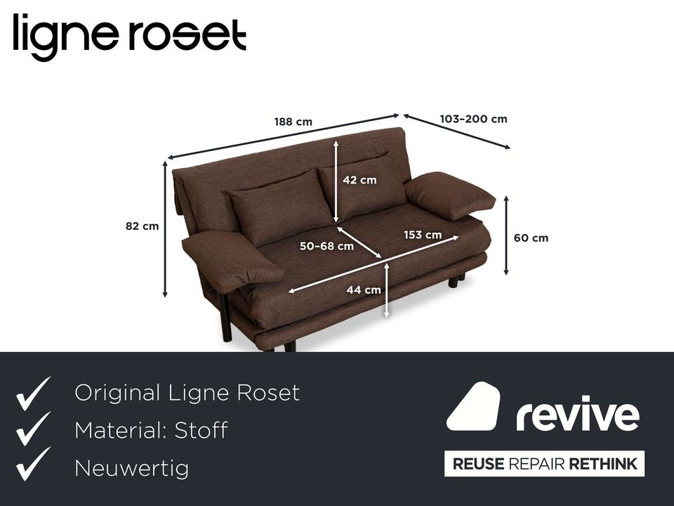 Ligne Roset Multy Stoff Dreisitzer Sofa Braun manuelle Funktion ✨ – Bild 2