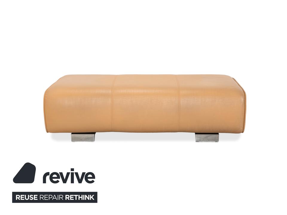 Rolf Benz 6300 Leder Hocker Braun Beige Sand Camel – Bild 10