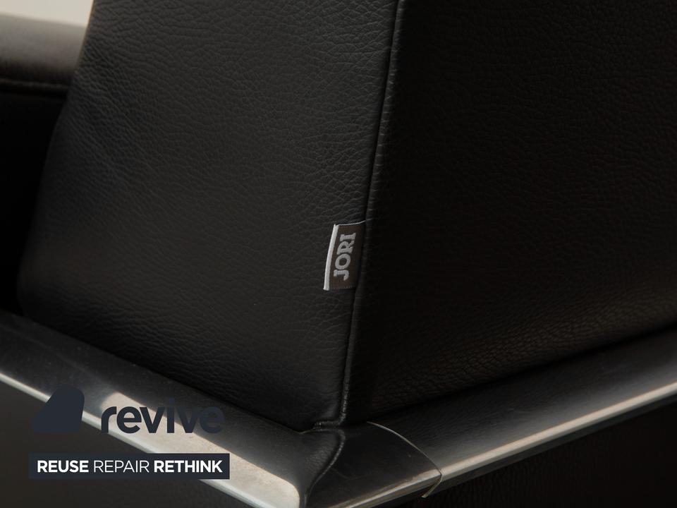 Jori Leder Zweisitzer Sessel Schwarz Sofa Couch manuelle Funktion – Bild 16