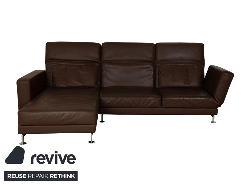 Brühl Moule Leder Ecksofa Braun Récamière links Sofa Couch – Bild 9