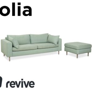 Bolia Scandinavia Stoff Dreisitzer Hocker Grün Blau Sofa Couch