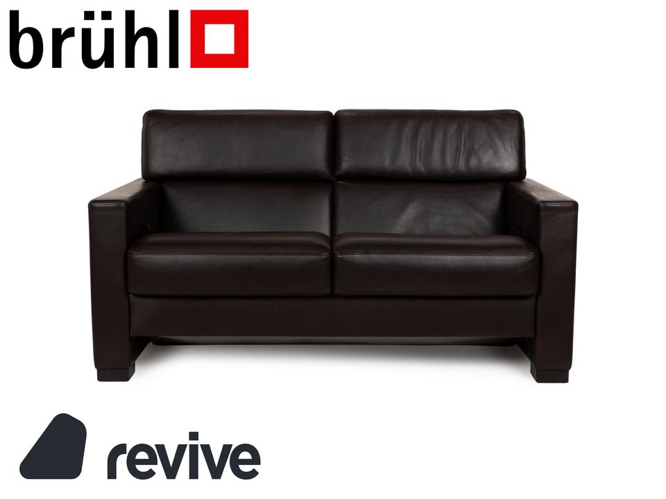 Brühl Francis Leder Zweisitzer Braun manuelle Funktion Sofa Couch