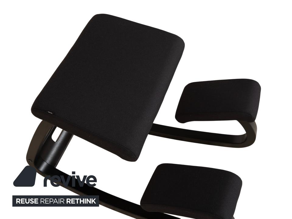 Varier Variable Holz Esche Hocker Schwarz Stoff Schwarz – Bild 5