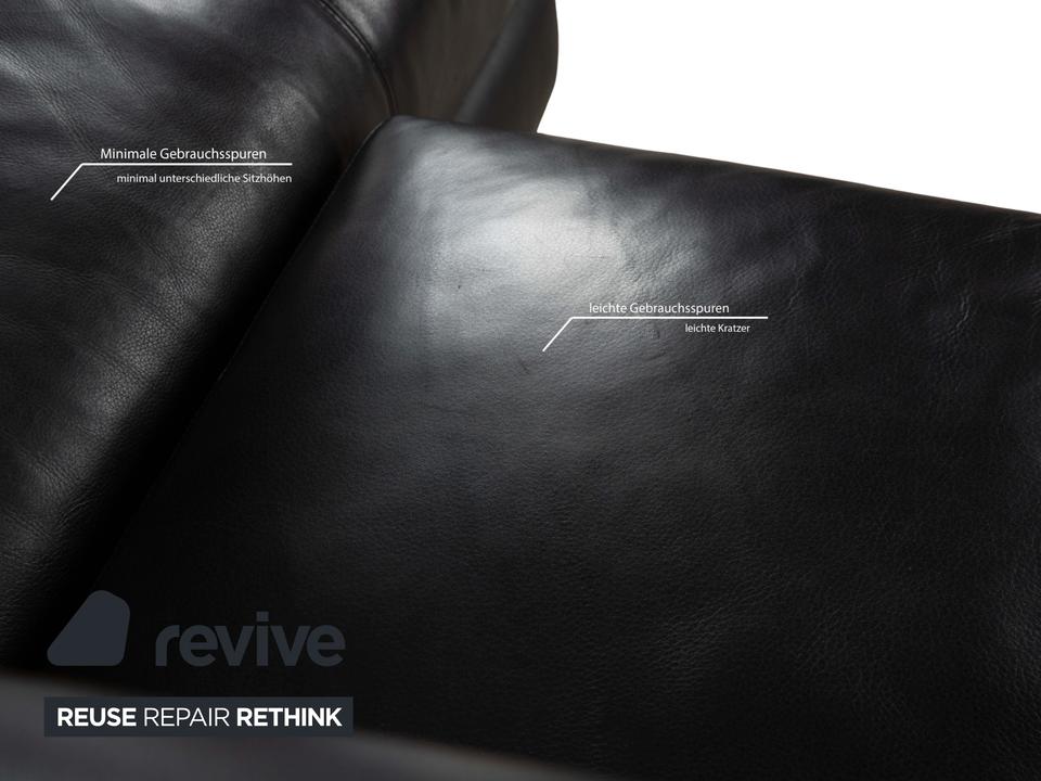 Minotti Hamilton Leder Ecksofa Schwarz Sofa Couch Recamiere – Bild 5