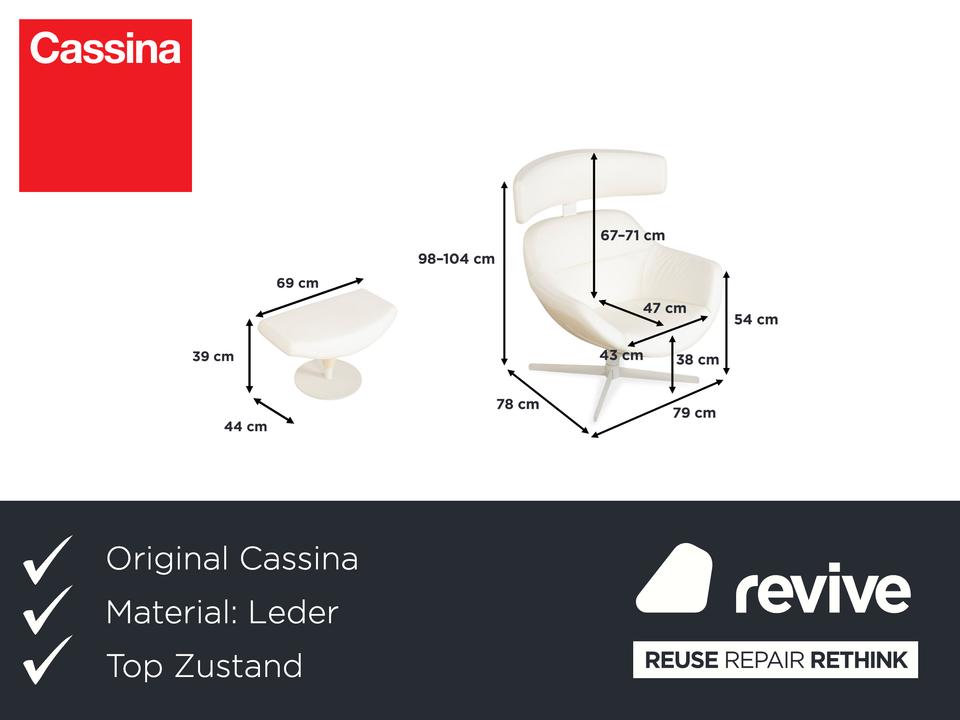 Cassina Auckland Leder Sessel Creme manuelle Funktion inkl. – Bild 2