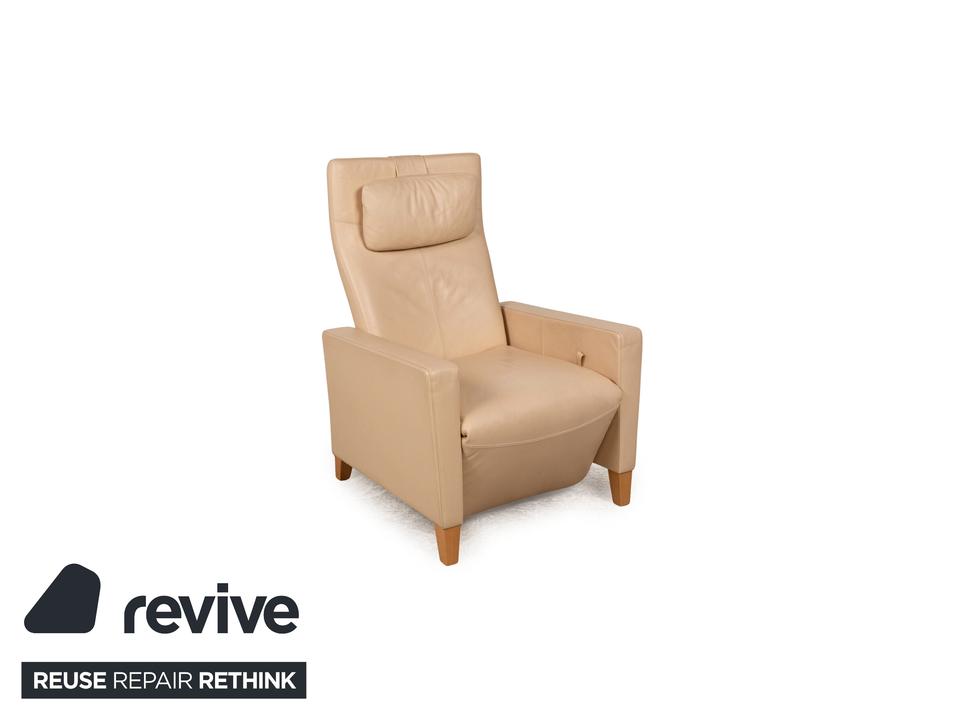 Walter Knoll Leder Sessel Beige manuelle Funktion – Bild 9