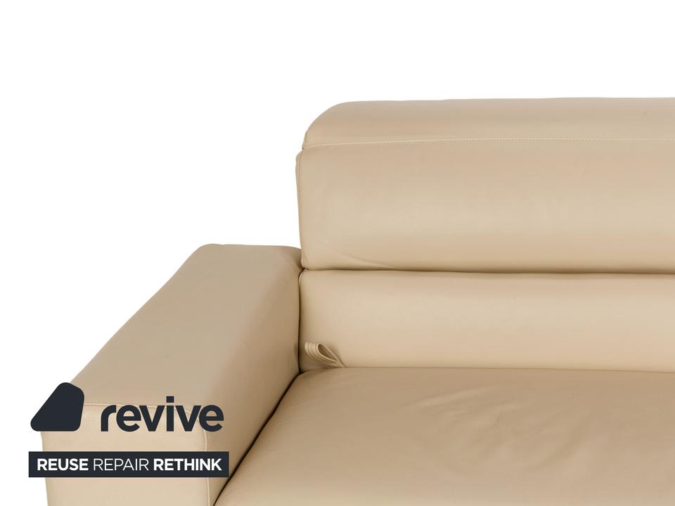 Brühl Alba Leder Dreisitzer Beige Creme manuelle Funktion Sofa – Bild 7