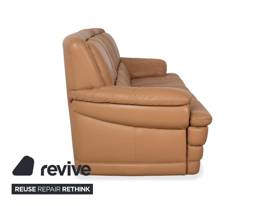 Himolla Leder Viersitzer Braun Beige Sofa Couch – Bild 10