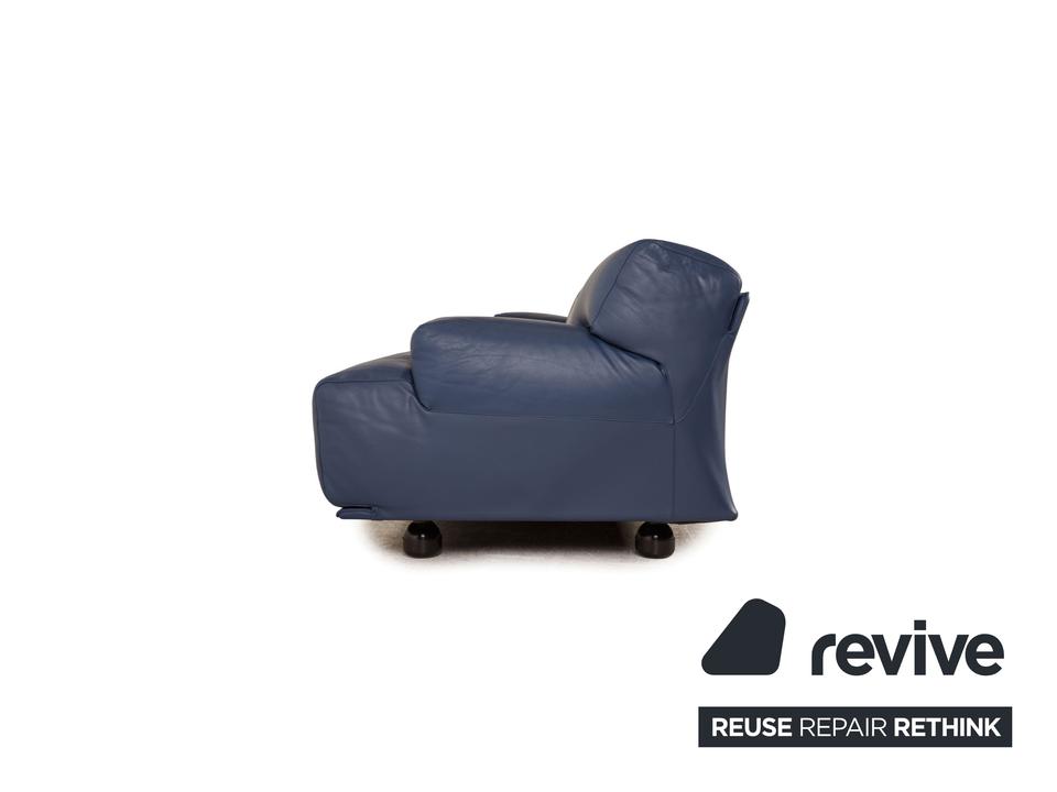Cassina Fiandra Leder Dreisitzer Blau Sofa Couch – Bild 9