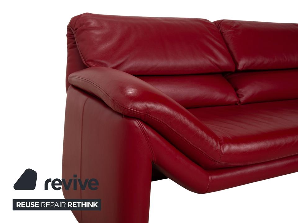 de Sede Leder Zweisitzer Rot Sofa Couch manuelle Funktion – Bild 8