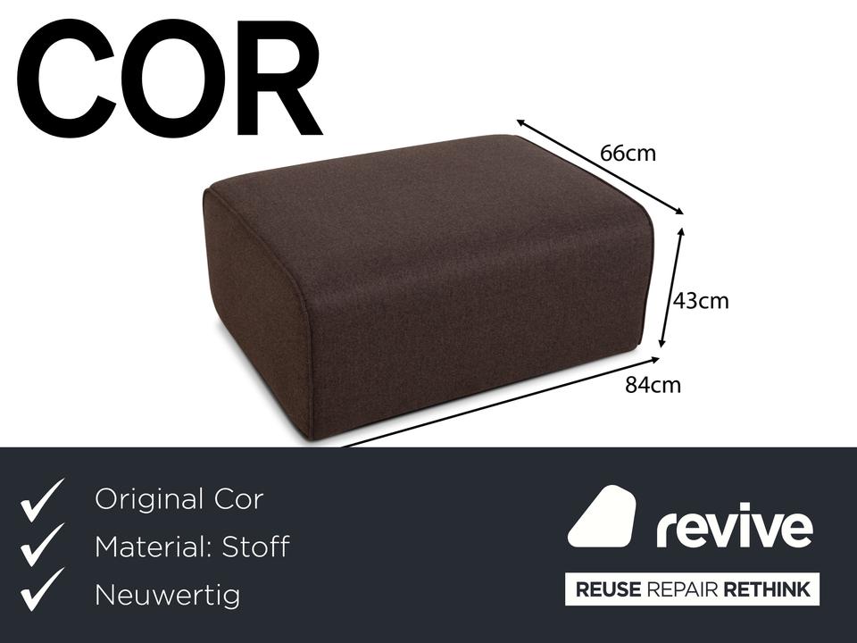 Cor Kelp Stoff Hocker Grau Braun Neubezug – Bild 2