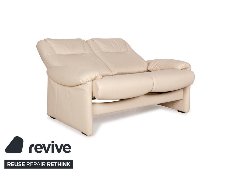 Willi Schillig Leder Zweisitzer Creme Sofa Couch manuelle – Bild 4