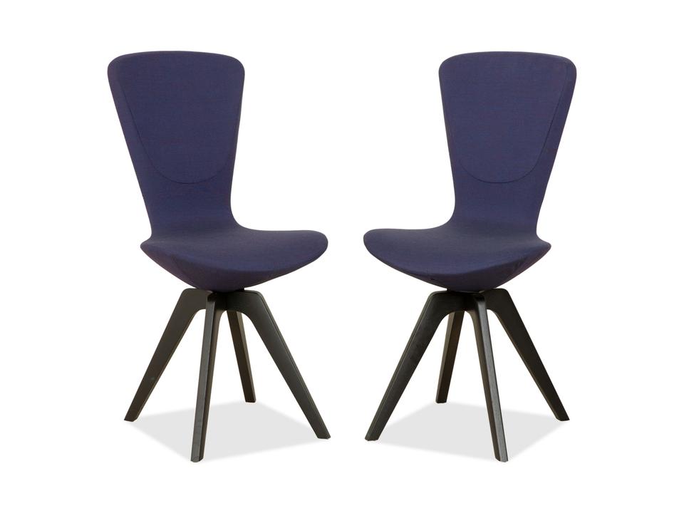 2er Garnitur Varier Invite Stoff Stuhl Lila Eiche Schwarz UMA 761