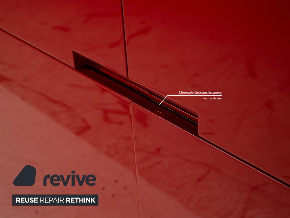 B&B Italia Holz Sideboard Rot Hochglanz 4 Türen Metallfüße – Bild 8