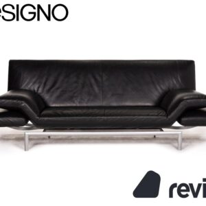 Designo Flyer Leder Sofa Schwarz Zweisitzer Funktion Couch ✨